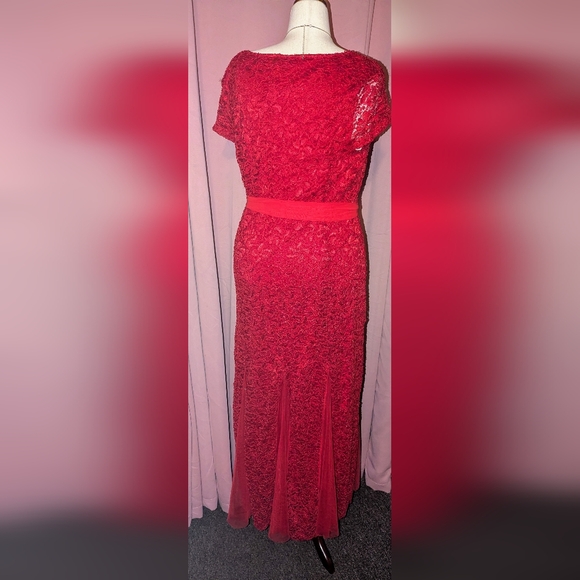 Chic Strapless Red Lace Dress - Picture 5 of 12